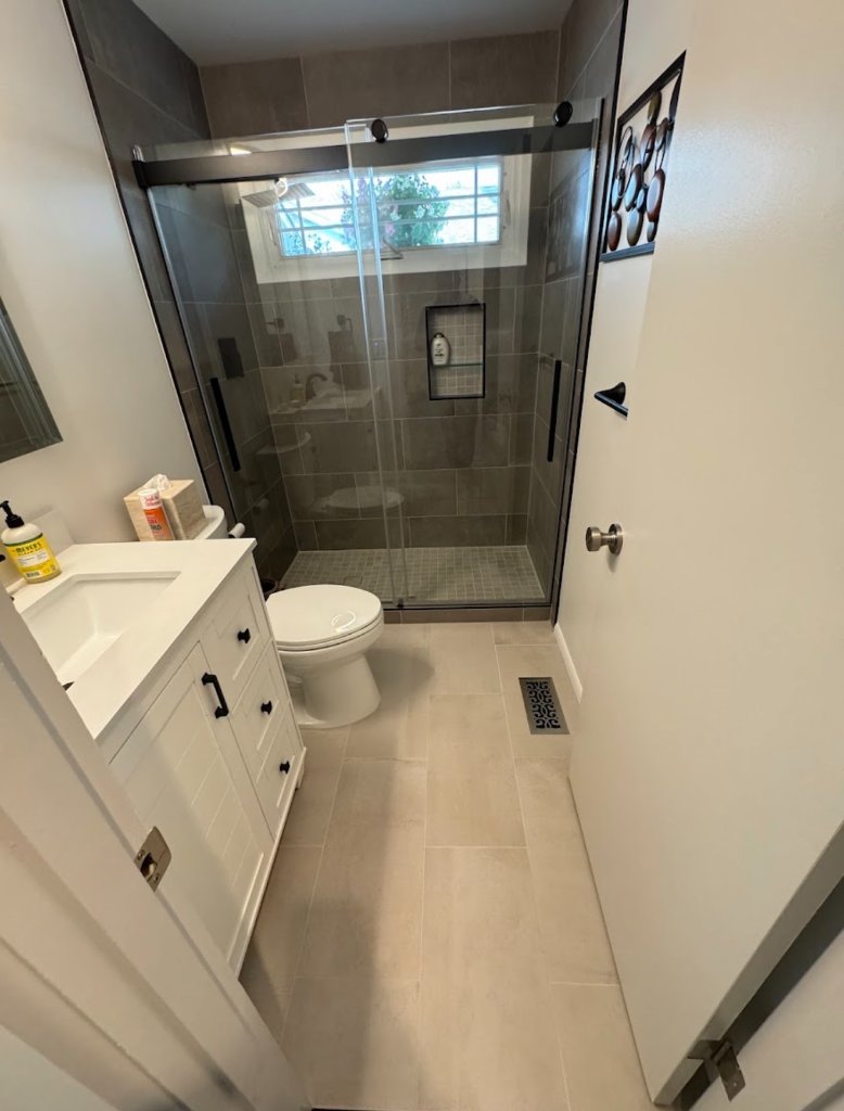 Bathroom Remodel - Gray Tile Shower