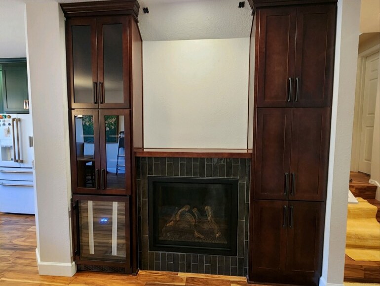 Bathroom Vanity – Oak Cabinets & Gold Hardware