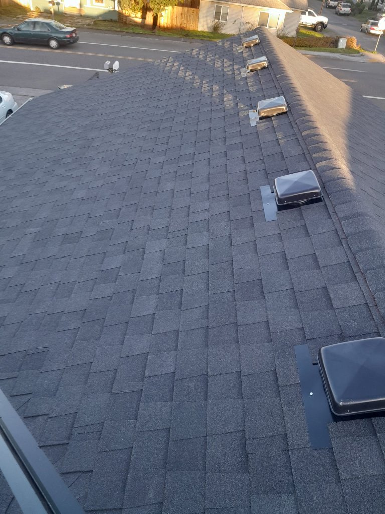 Roofing - Gray Shingles Close Up
