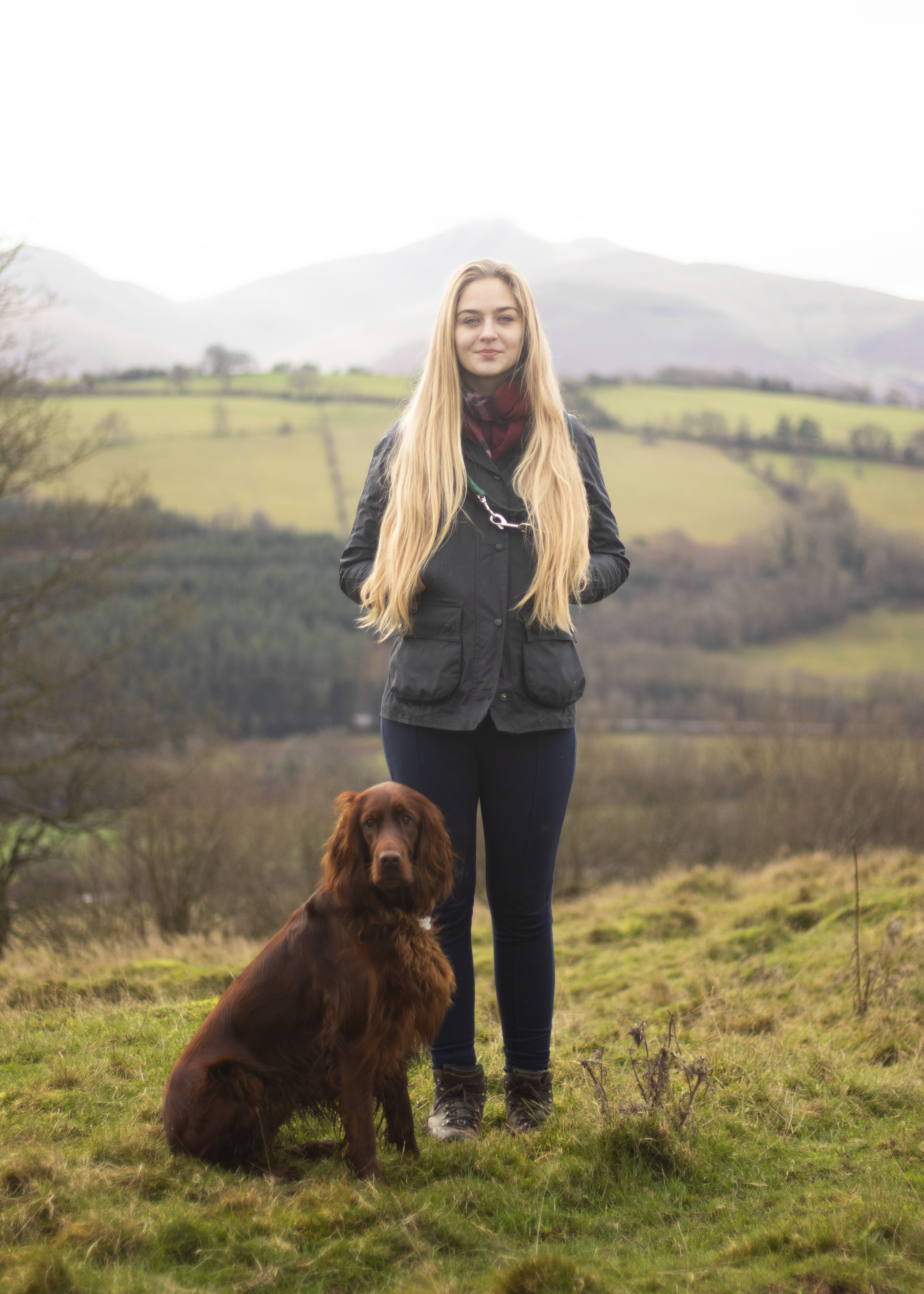 Heulwen Jenkins with her dog Fancy