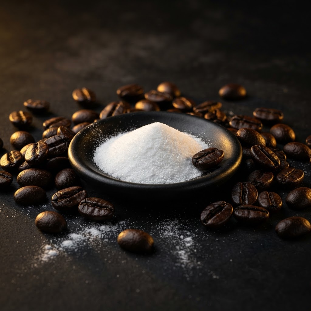Caffeine anhydrous with roasted coffee beans