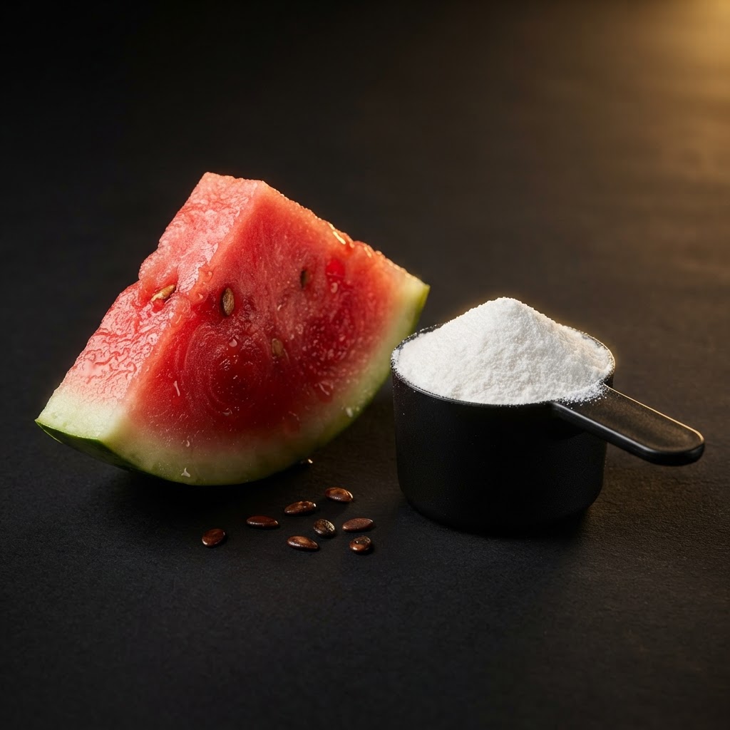 L-Citrulline powder with fresh watermelon