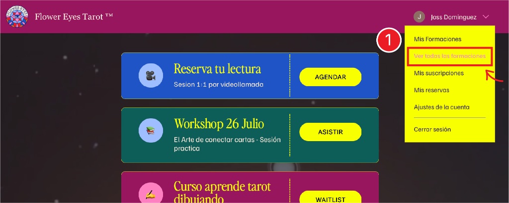 Paso 1 - Todos los cursos y clases