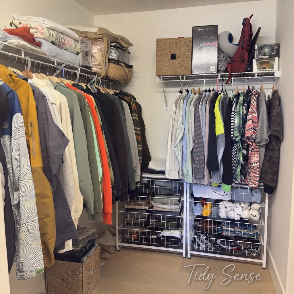 Walk-In Closet — After - Every piece within easy reach