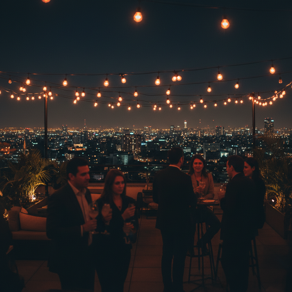 The City After Dark — Roma Norte, rooftop