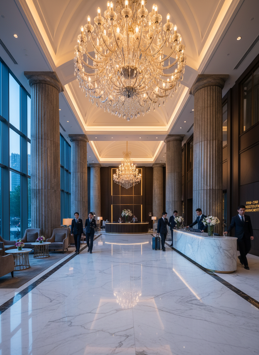 Luxury hotel lobby