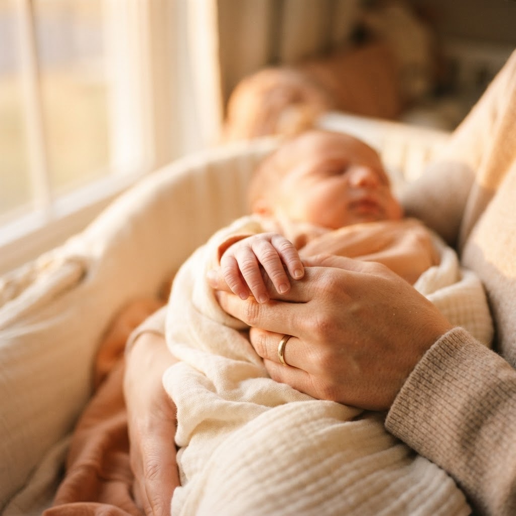 Elternhand hält Babyhand