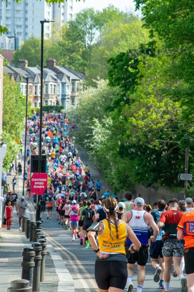 Runners pass the last few miles in good spirits