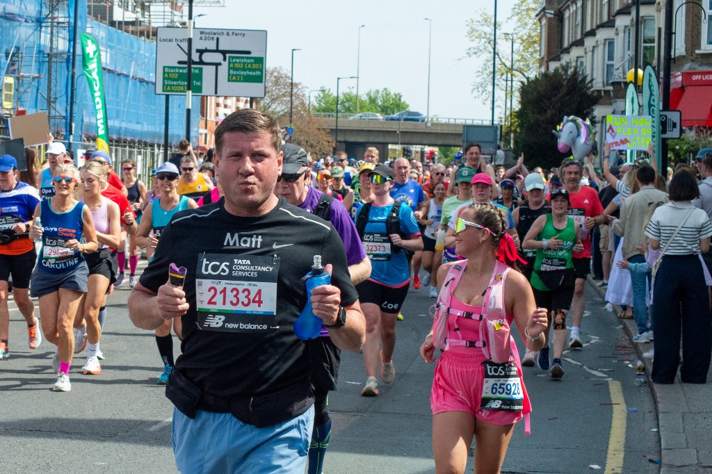 Runners in high spirits near the end