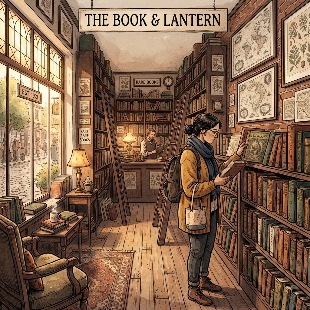 Illustration of The Bookshop on the Heath interior
