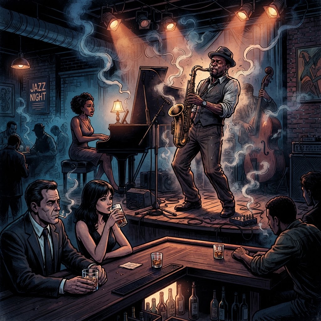 Late Night Jazz in the Bar