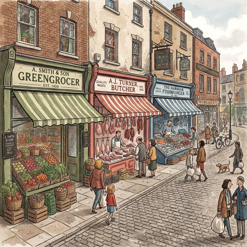 Illustration of Blackheath traditional food shops