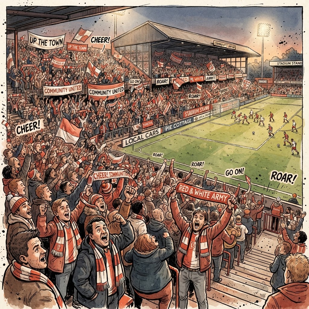 Illustration of a Charlton Athletic football match