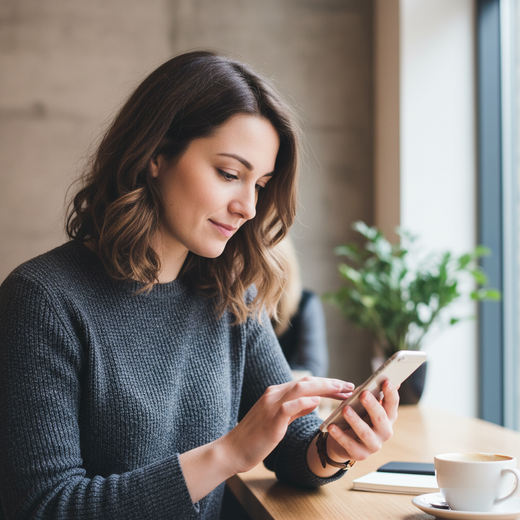 Young professional on a smartphone
