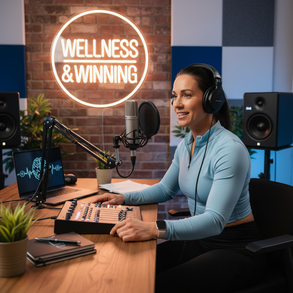Podcast host in studio