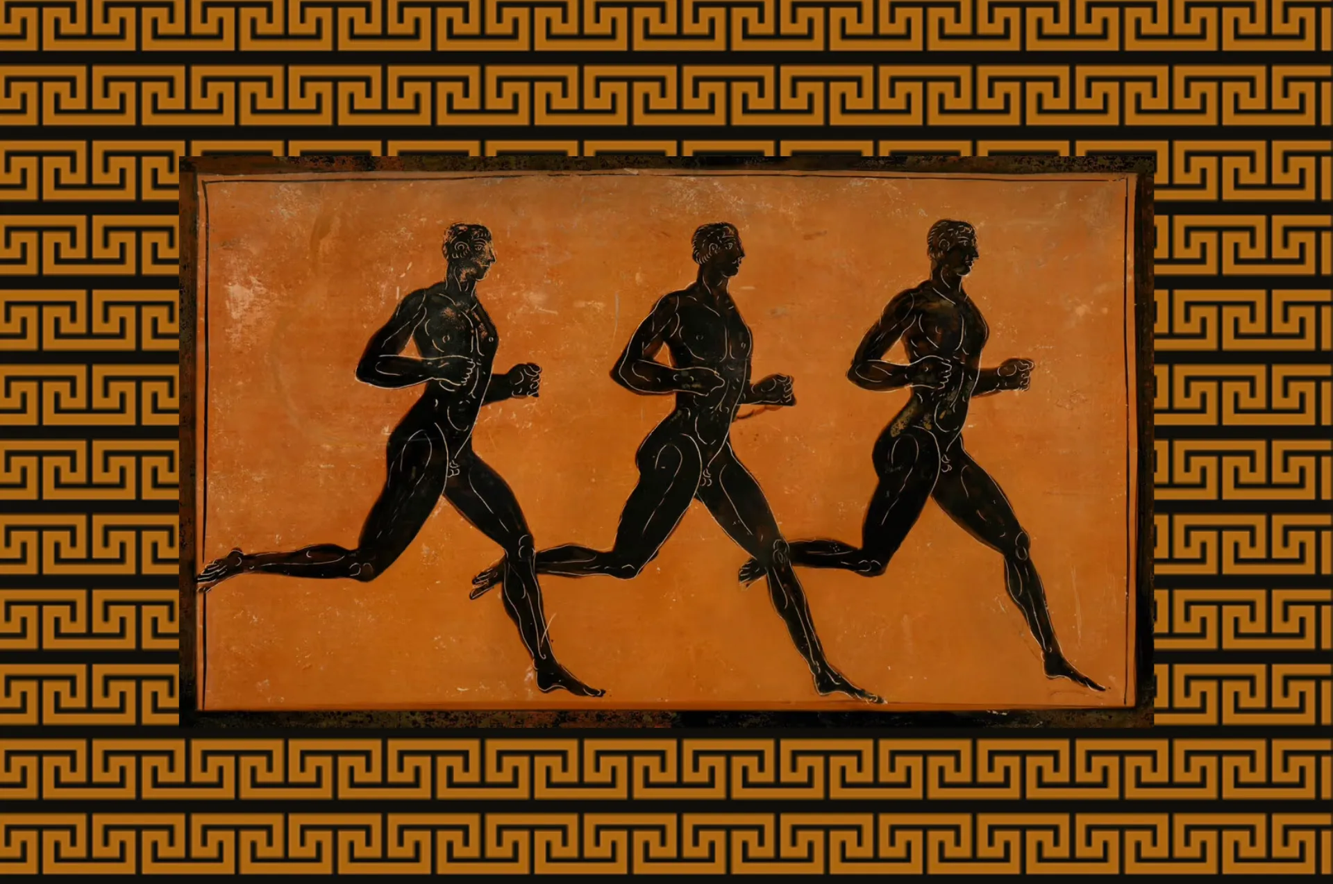Greek runners competing illustration