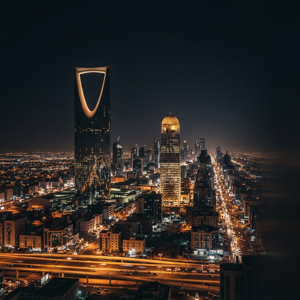 Riyadh skyline at night