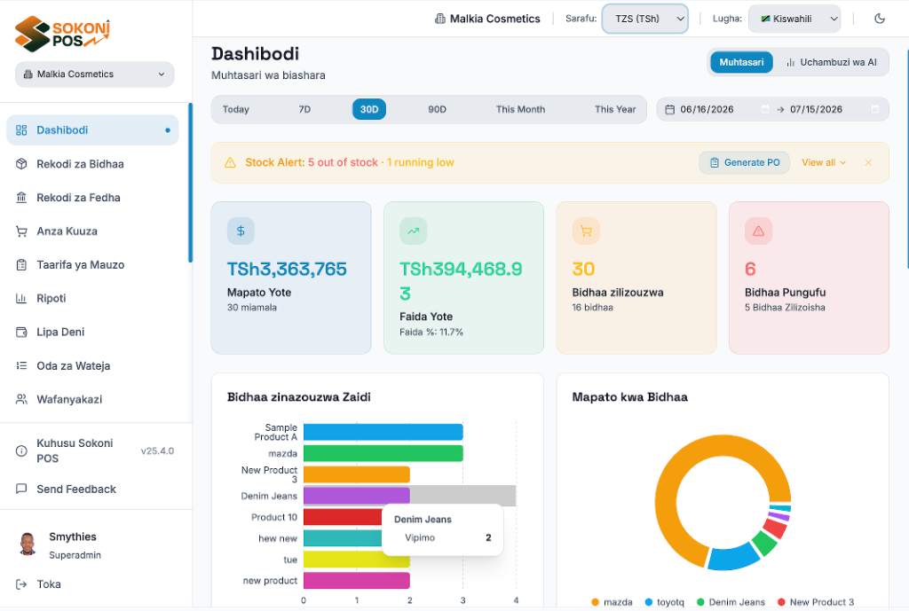 Dashboard screenshot 2
