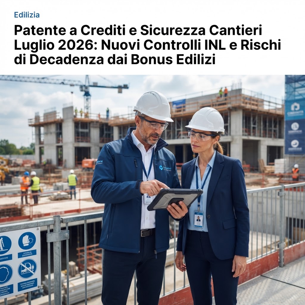 Patente a Crediti e Sicurezza Cantieri Luglio 2026: Nuovi Controlli INL e Rischi di Decadenza dai Bonus Edilizi