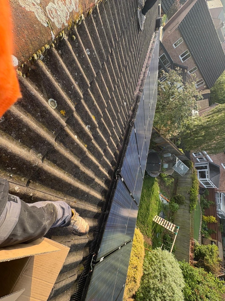 On the roof — professional access, no scaffolding