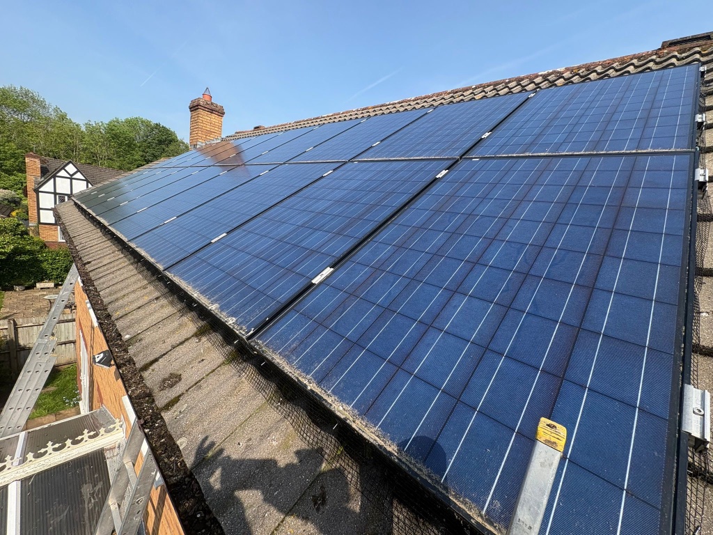 Solar panels fully protected