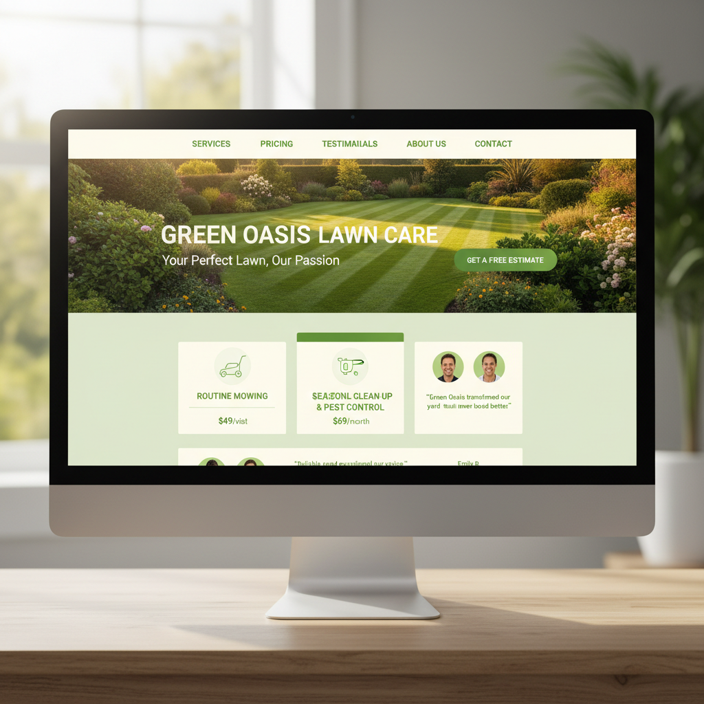 The Greenfield website template preview