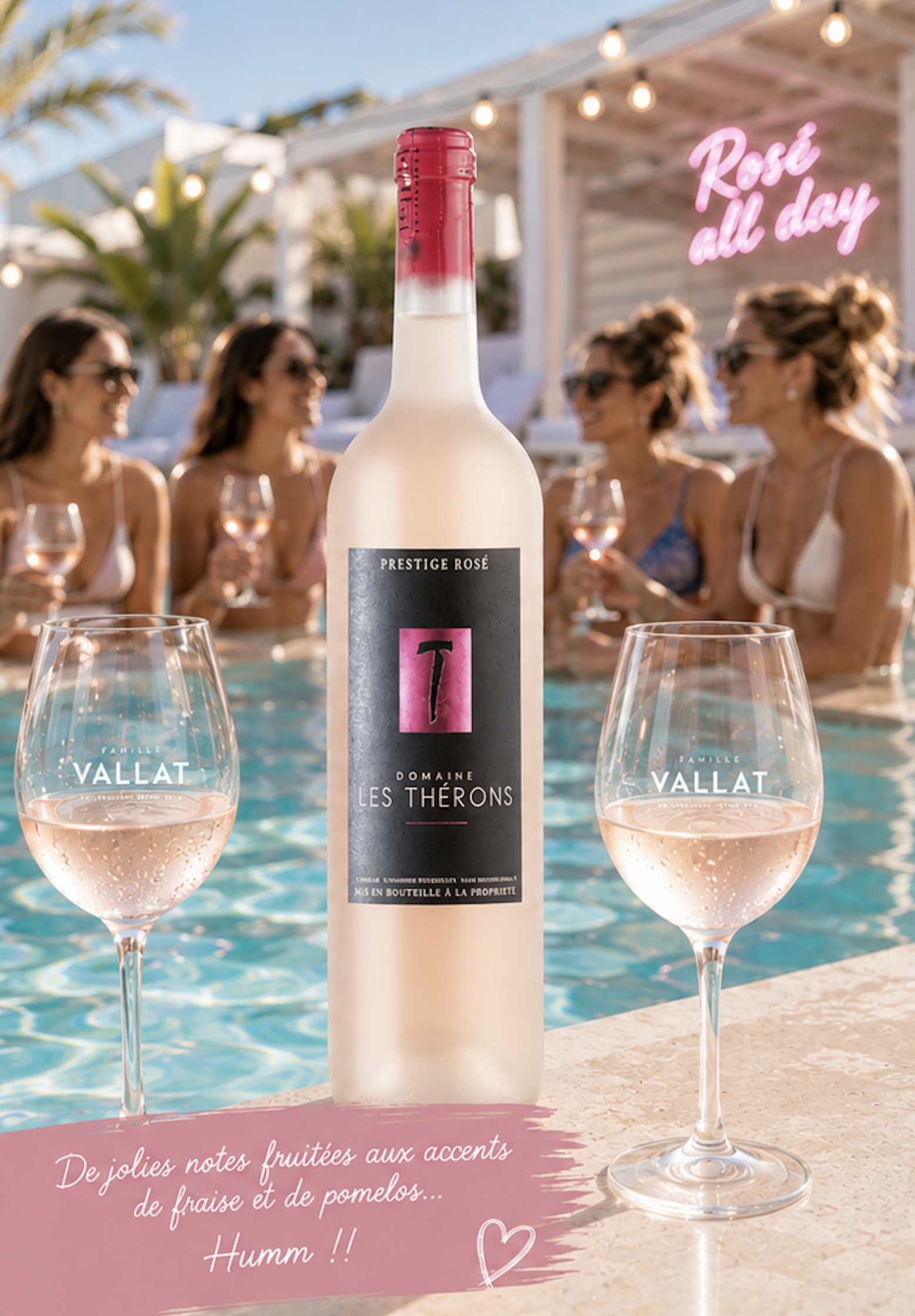 Univers graphique de la cuvée Domaine les Thérons Prestige Rosé