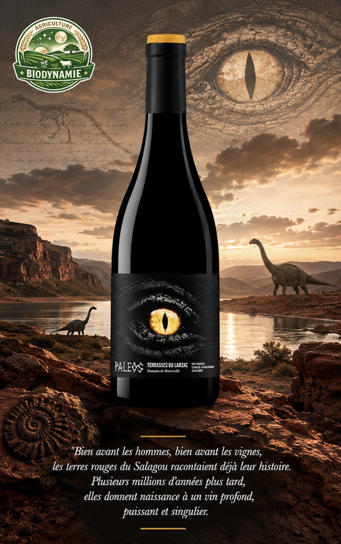Univers graphique de la cuvée Domaine de Malavielle Paleos