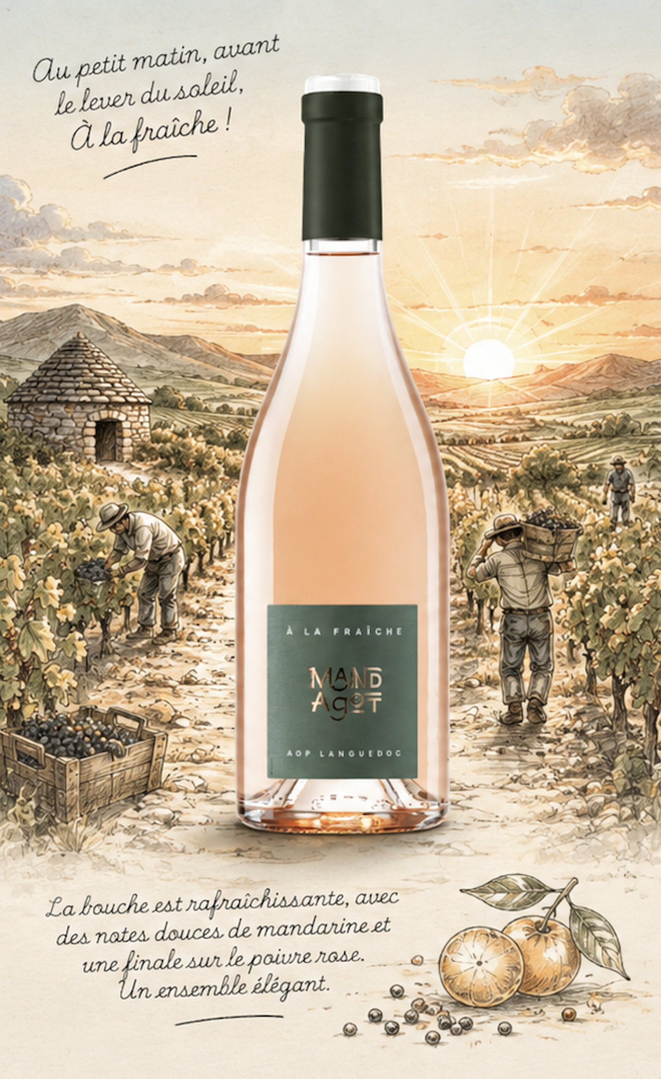 Univers graphique de la cuvée À la fraîche