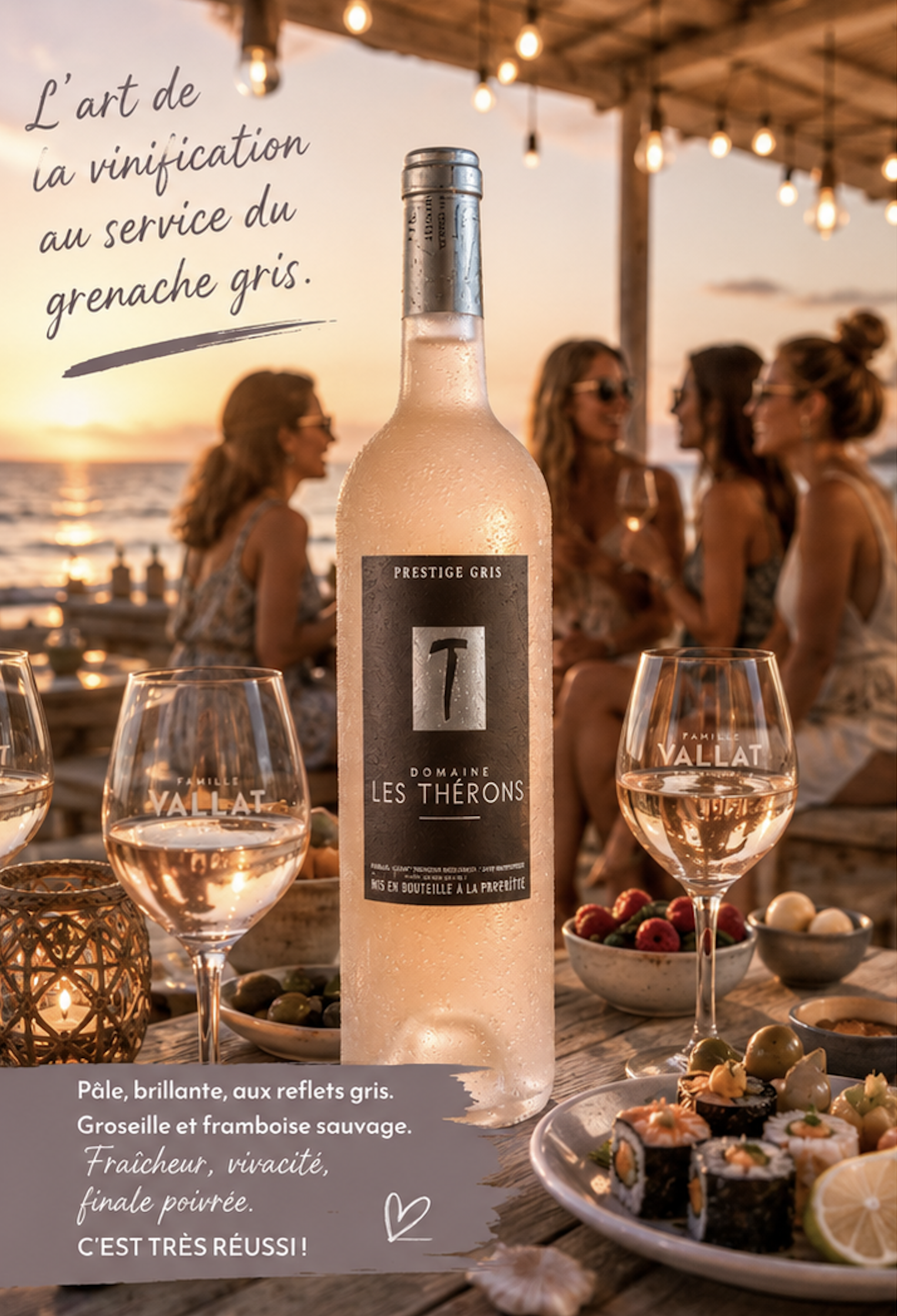 Univers graphique de la cuvée Domaine les Thérons Prestige Gris