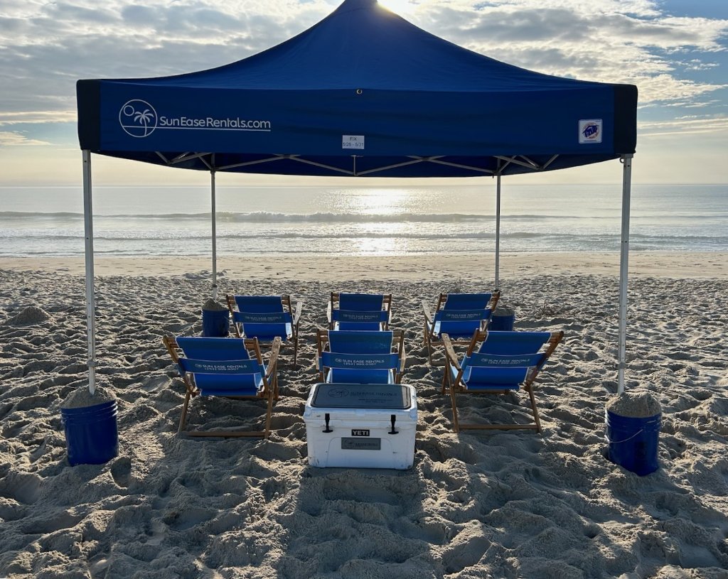 Sun Ease Rentals beach setup