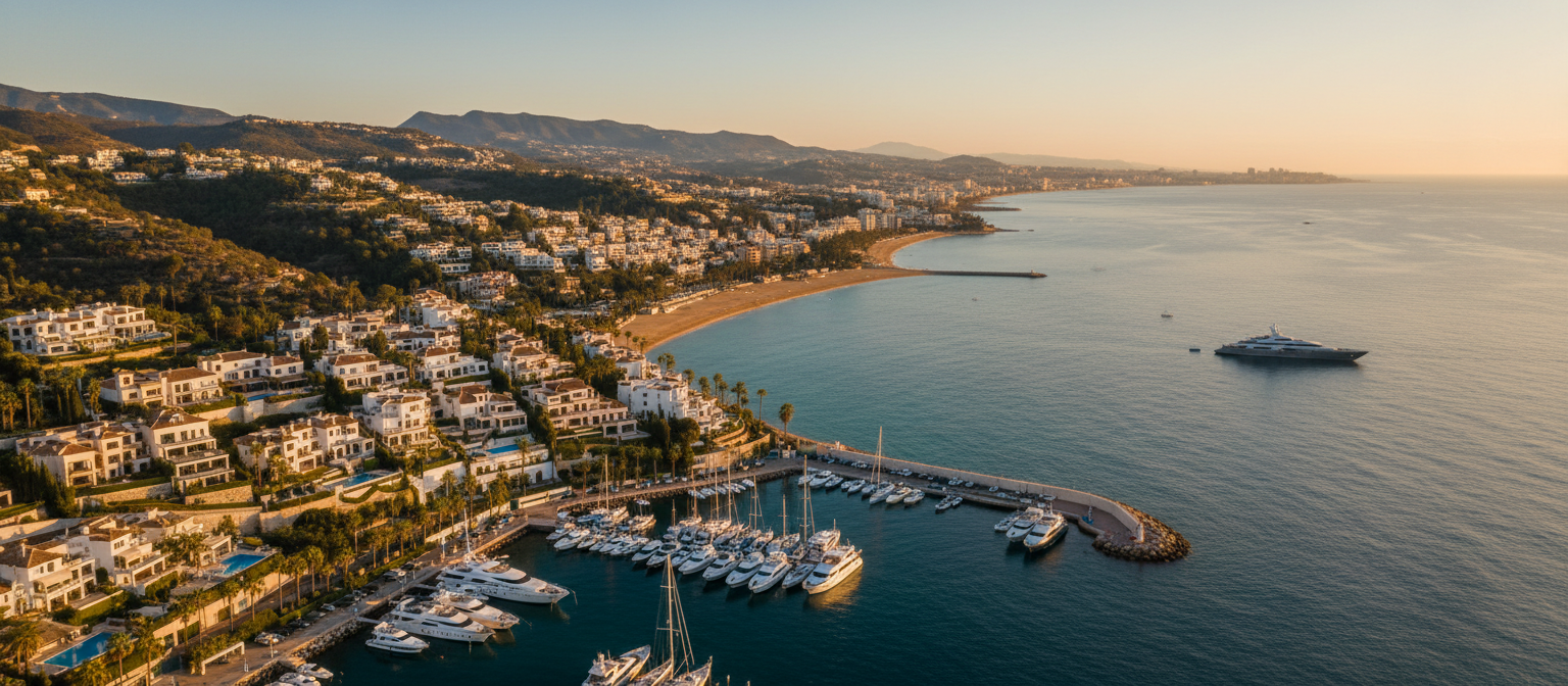 Stunning Marbella coastline with luxury villas