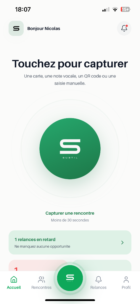 Subtil — capture d'une rencontre en moins de 30 secondes