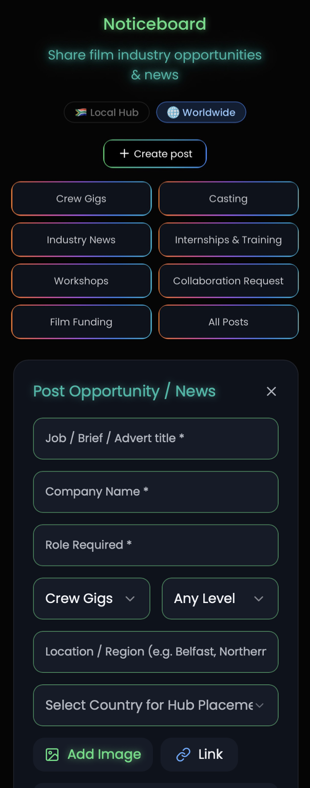 bangShoot Noticeboard feature