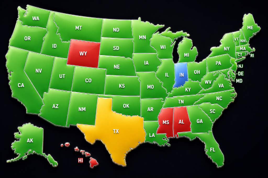 United States NIL Eligibility Map