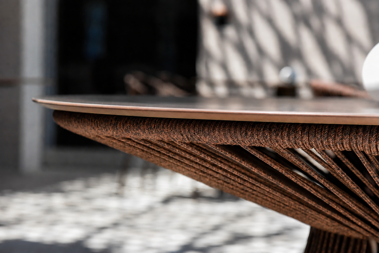 Petralis outdoor furniture — marble table detail