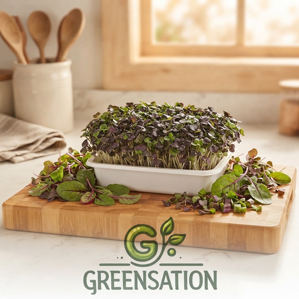 Red Streak Mustard Microgreens
