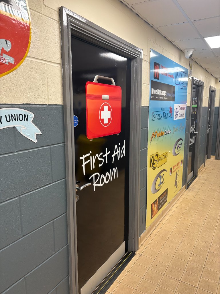 First aid room and changing room facilities
