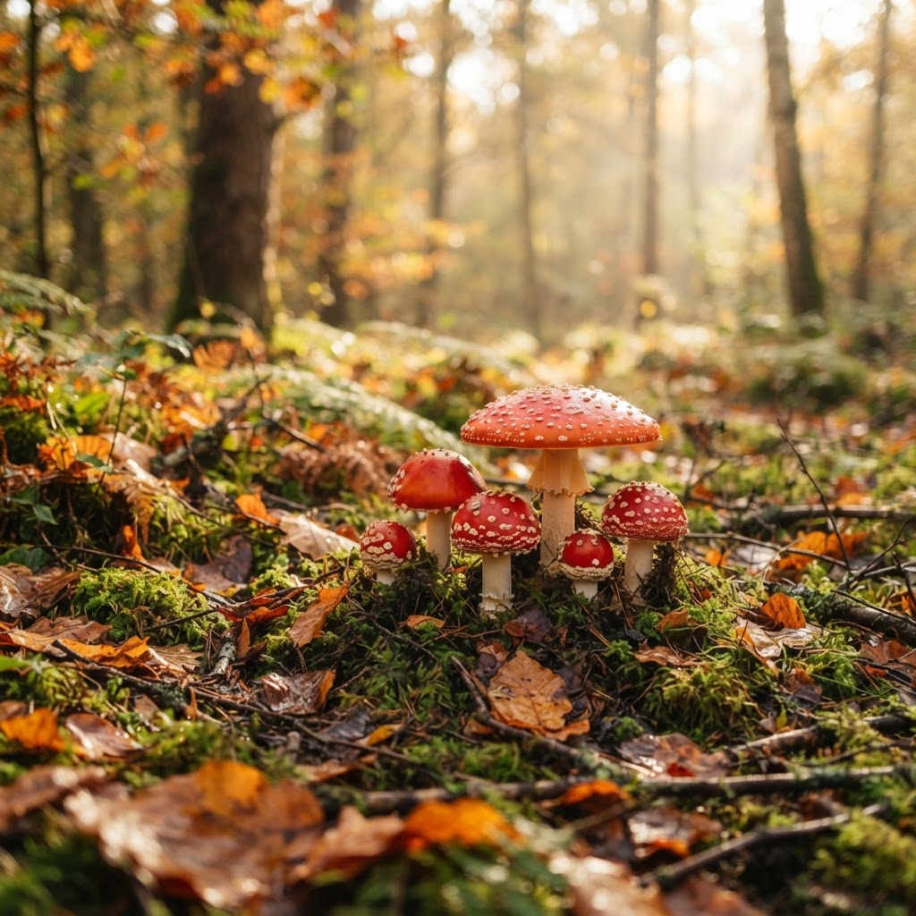 Waldbaden Herbst — Pilze im Wald