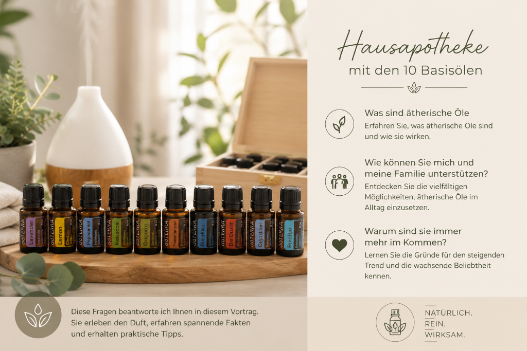 Hausapotheke mit den 10 Basisölen
