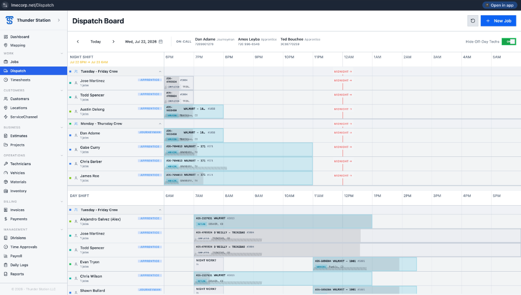 Dispatch Board — Timeline dispatch for every crew