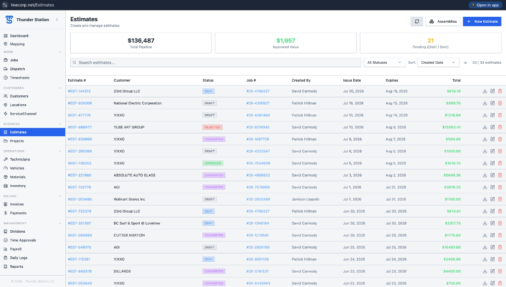 Estimates — A margin-aware estimate pipeline