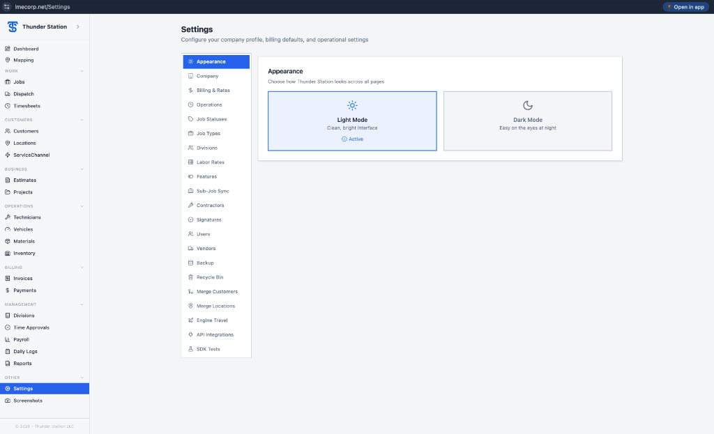 Configuration — Settings