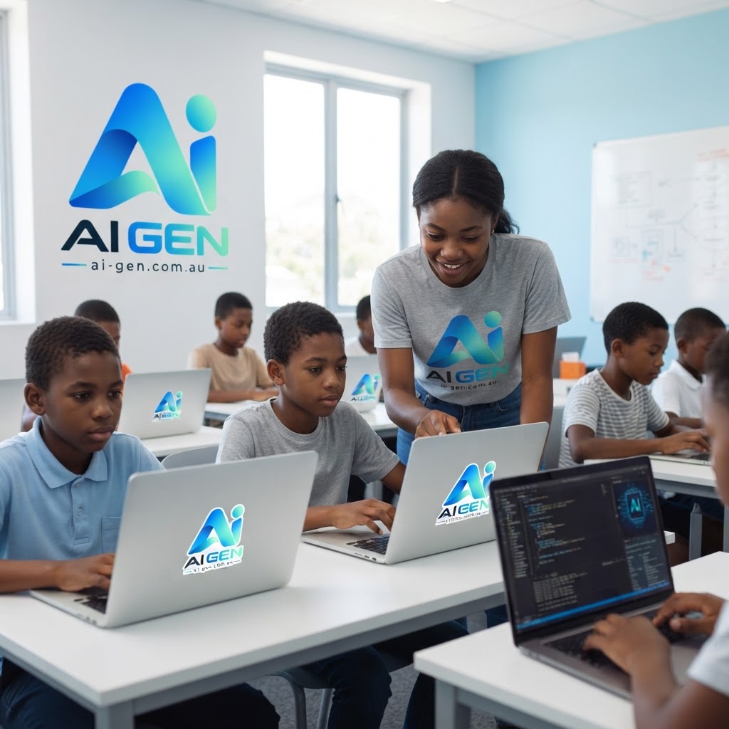 African students learning AI and coding