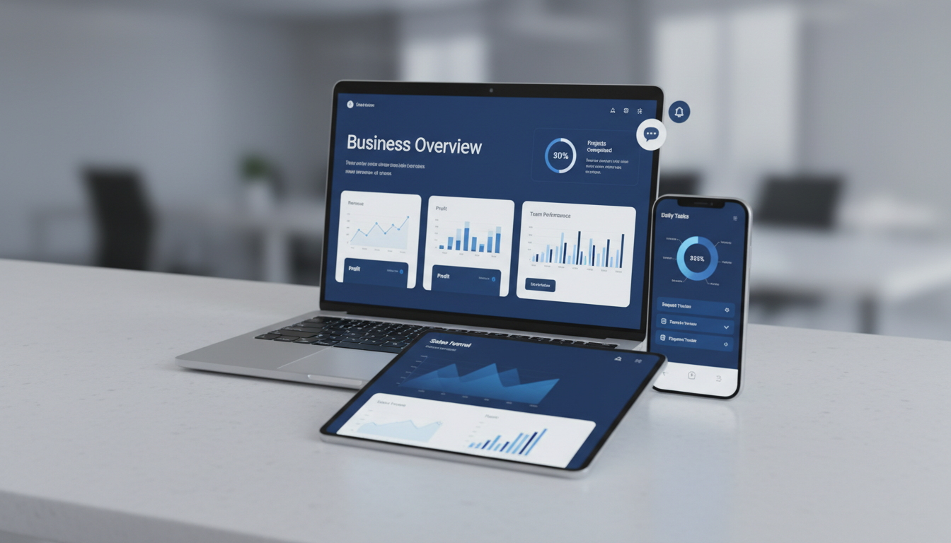 Mockup d'applications métier sur différents appareils