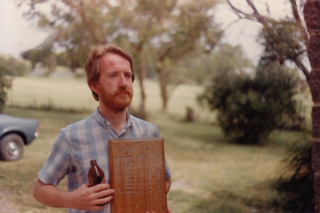 Peter Beilby with the trophy after his 1987 win.