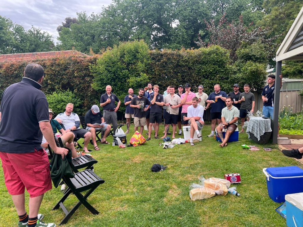 Gossy explaining the essential spirit of The Bottles to the younger players