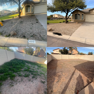 Front yard cleanup and re-rock