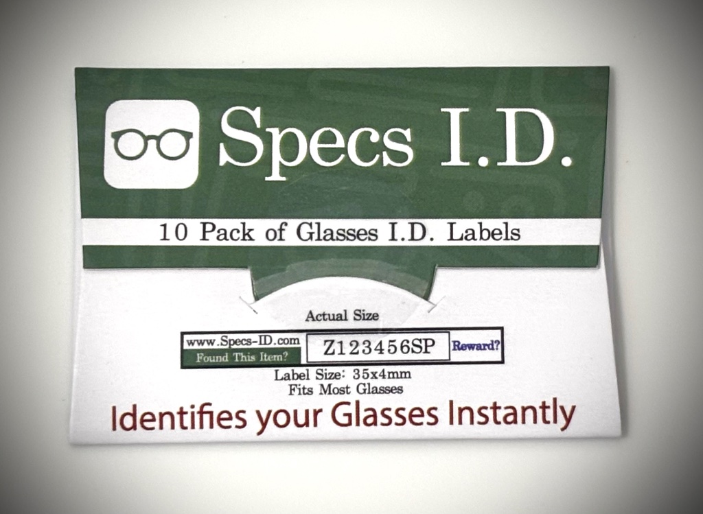 Specs ID 10 Pack of Glasses Labels