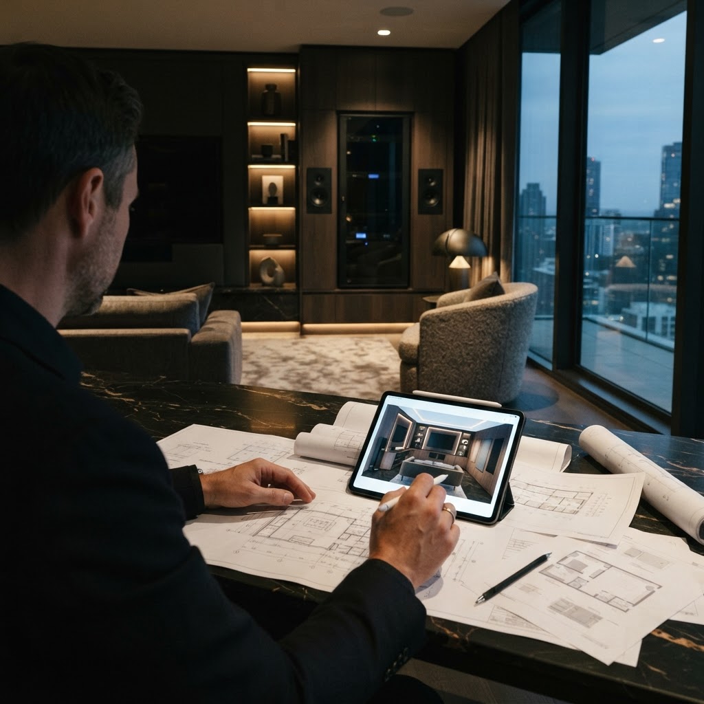 Signature consultation and design planning — reviewing the proposed integrated installation